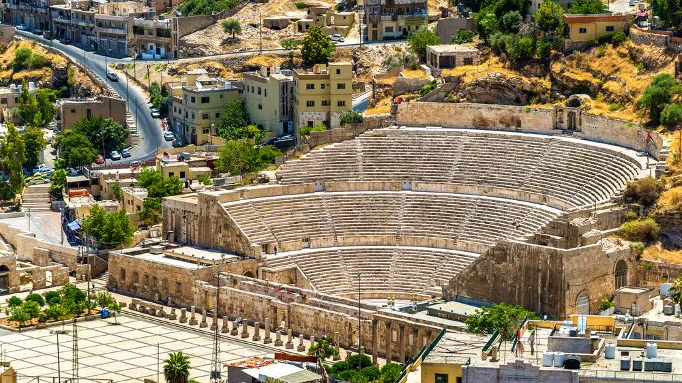 Roman Theatre, a historic landmark in Amman showcasing Roman architecture and cultural performances.
